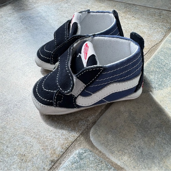 Vans Infant Sk8-Hi Blue‎ and White Crib Shoes Walker with Velcro Size Infant 4 - Picture 4 of 7